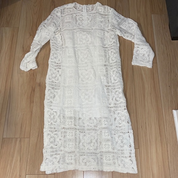 Zara Dresses & Skirts - White Zara Macrame Dress (tag is missing) G